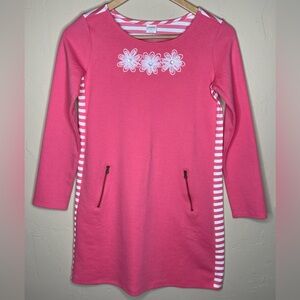 GYMBOREE: Flower/Stripped Long-sleeve Dress. Size 12. NEW